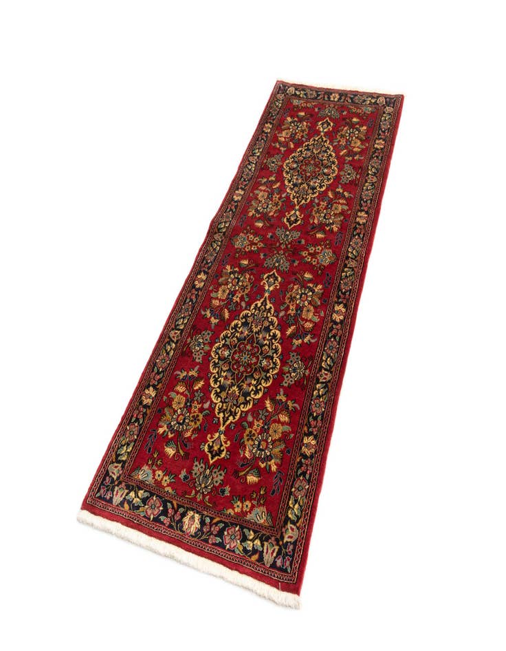 Detail image of 2' 8 x 6' 10  Hand Knotted Qom Persian Runner Rug