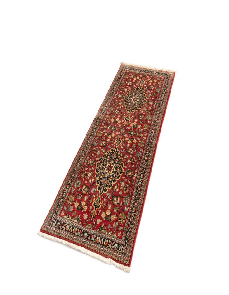 Detail image of 2' 7 x 6' 6  Hand Knotted Qom Persian Runner Rug