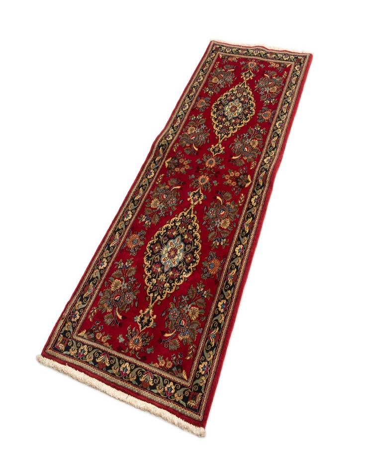 Detail image of 2' 7 x 6' 10  Hand Knotted Qom Persian Runner Rug