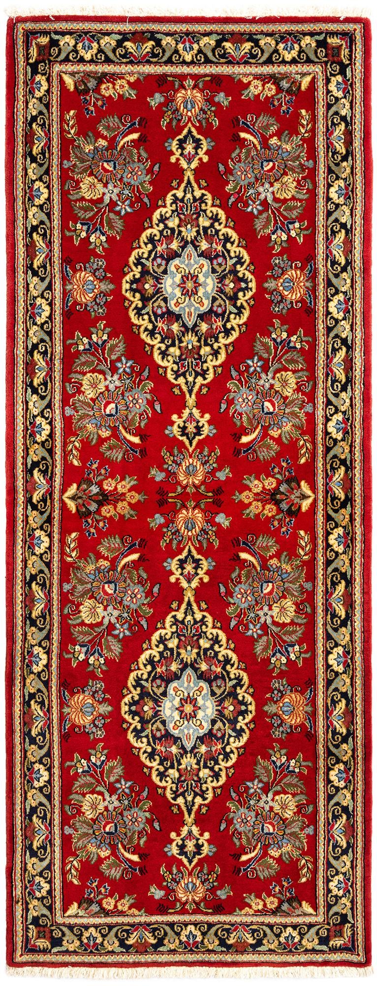 2' 7 x 6' 10 Hand Knotted Qom Persian Runner Rug