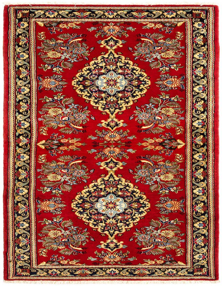 Detail image of 2' 7 x 6' 10 Hand Knotted Qom Persian Runner Rug