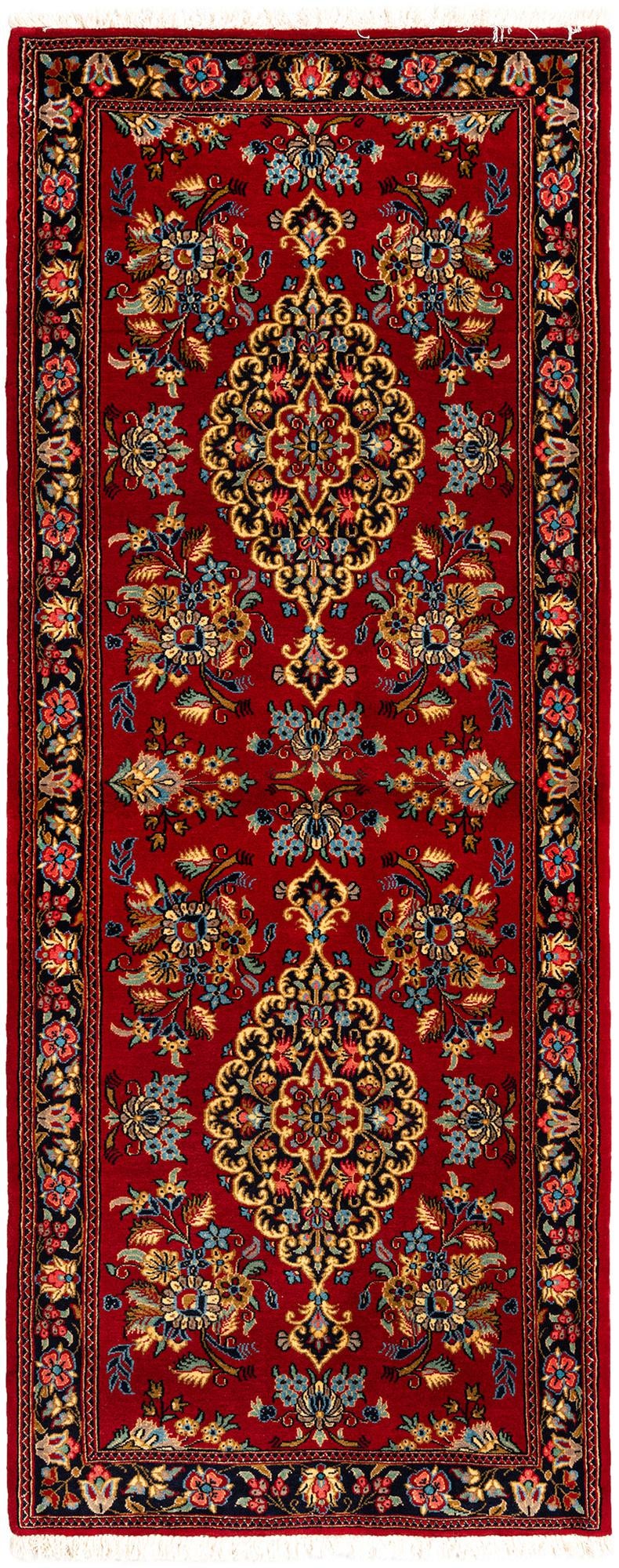 2' 7 x 6' 7 Hand Knotted Qom Persian Runner Rug