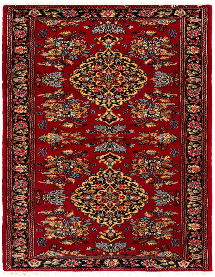 Detail image of 2' 7 x 6' 7 Hand Knotted Qom Persian Runner Rug
