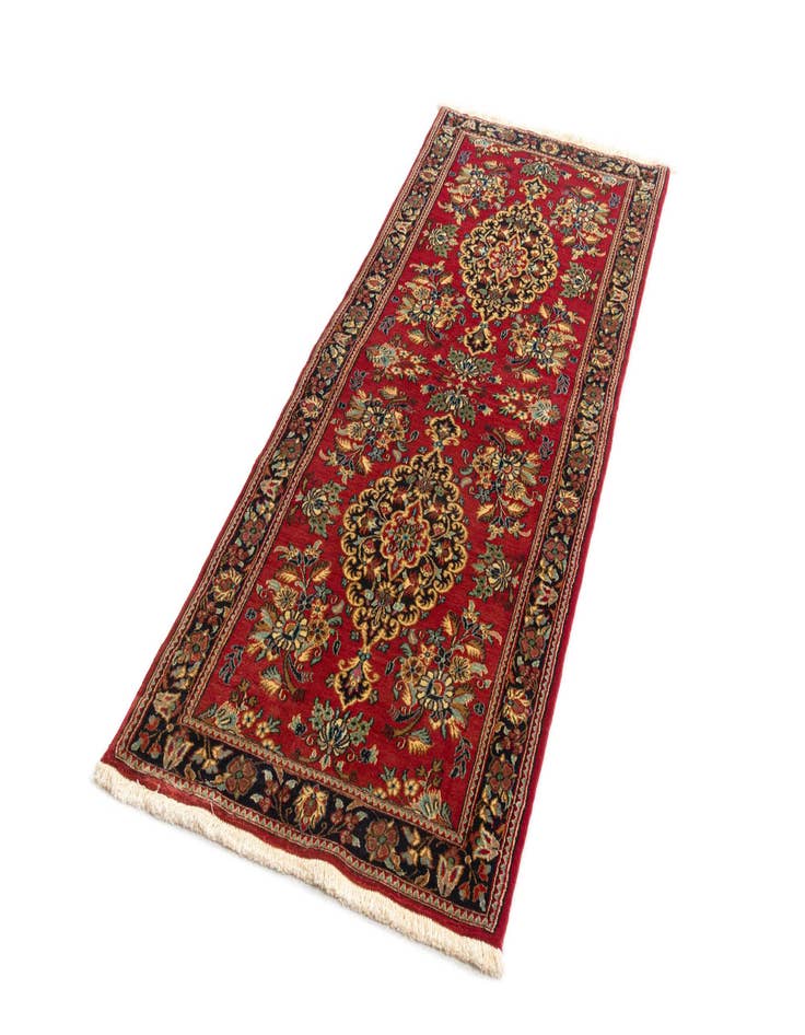 Detail image of 2' 8 x 6' 11  Hand Knotted Qom Persian Runner Rug