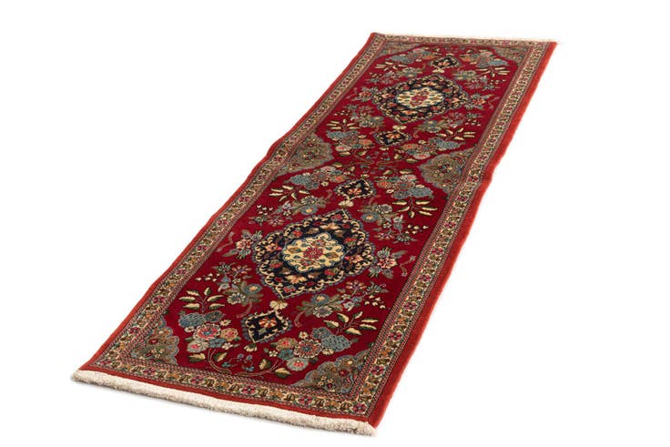 Detail image of 2' 4 x 7' 1 Hand Knotted Qom Persian Runner Rug
