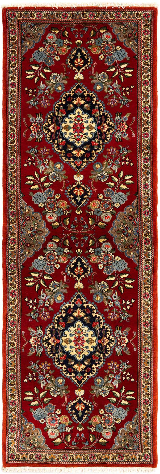2' 4 x 7' 1 Hand Knotted Qom Persian Runner Rug
