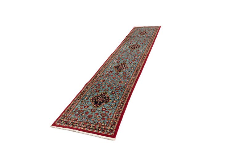 Detail image of 2' 7 x 13' 1 Hand Knotted Qom Persian Runner Rug