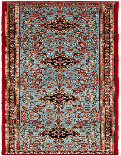 Detail image of 2' 7 x 13' 1 Hand Knotted Qom Persian Runner Rug