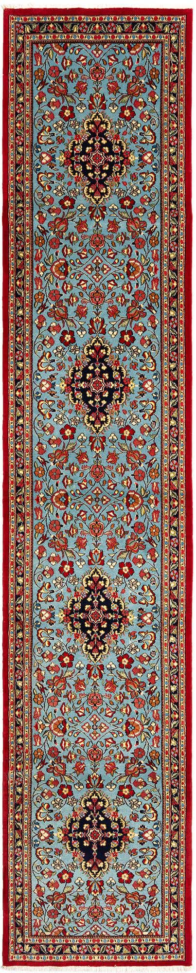 2' 7 x 13' 1 Hand Knotted Qom Persian Runner Rug