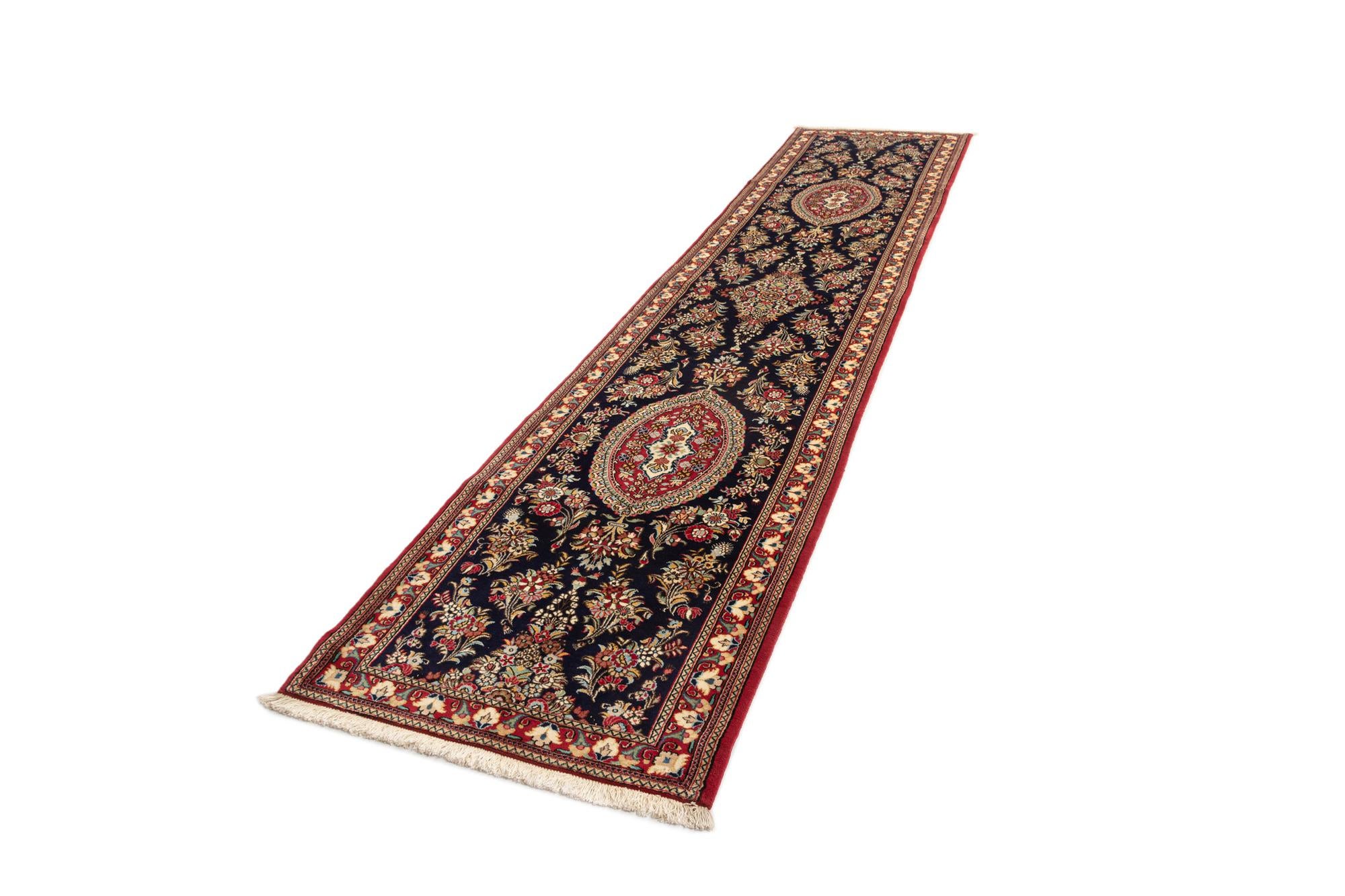 2' 11 x 13' 6 Hand Knotted Qom Persian Runner Rug