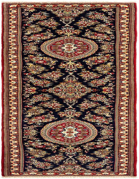 Detail image of 2' 11 x 13' 6 Hand Knotted Qom Persian Runner Rug