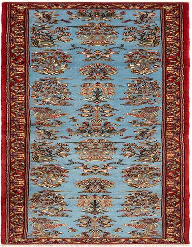 Detail image of 2' 7 x 13' 6 Hand Knotted Qom Persian Runner Rug