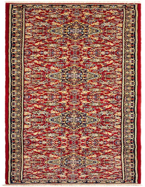 Detail image of 3' x 12' 10 Hand Knotted Qom Persian Runner Rug