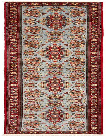 Detail image of 2' 6 x 13' 8 Hand Knotted Qom Persian Runner Rug