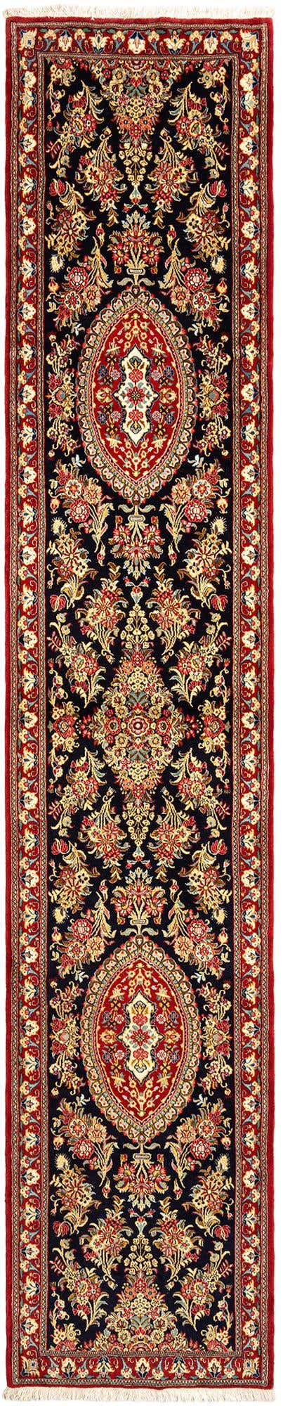 2' 9 x 14' 1 Hand Knotted Qom Persian Runner Rug