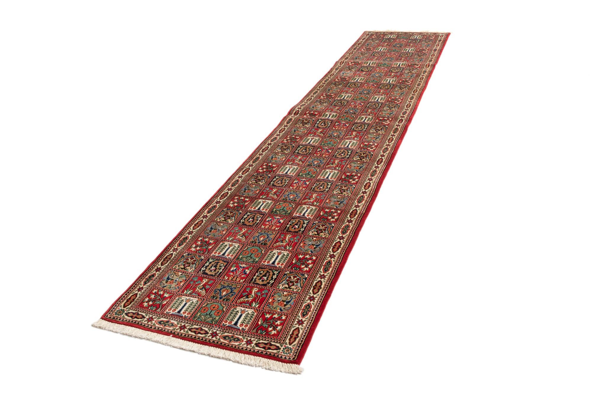 2' 8 x 13' 1 Hand Knotted Qom Persian Runner Rug