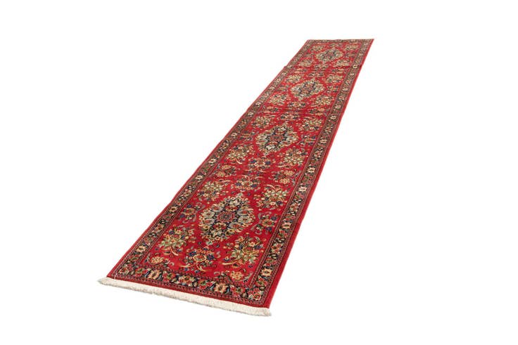 Detail image of 2' 8 x 13' 1 Hand Knotted Qom Persian Runner Rug