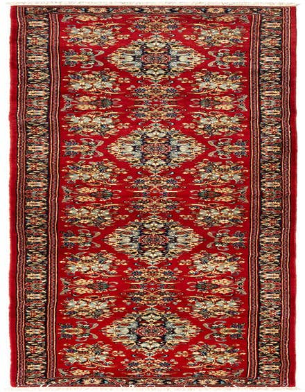 Detail image of 2' 8 x 12' 10 Hand Knotted Qom Persian Runner Rug