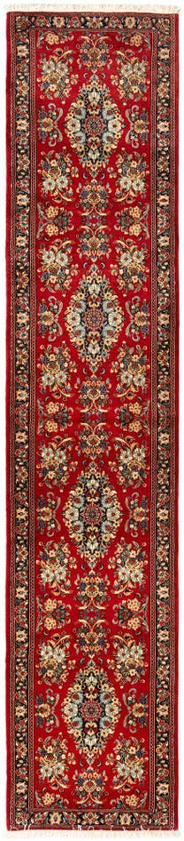 Detail image of 2' 8 x 12' 10 Hand Knotted Qom Persian Runner Rug