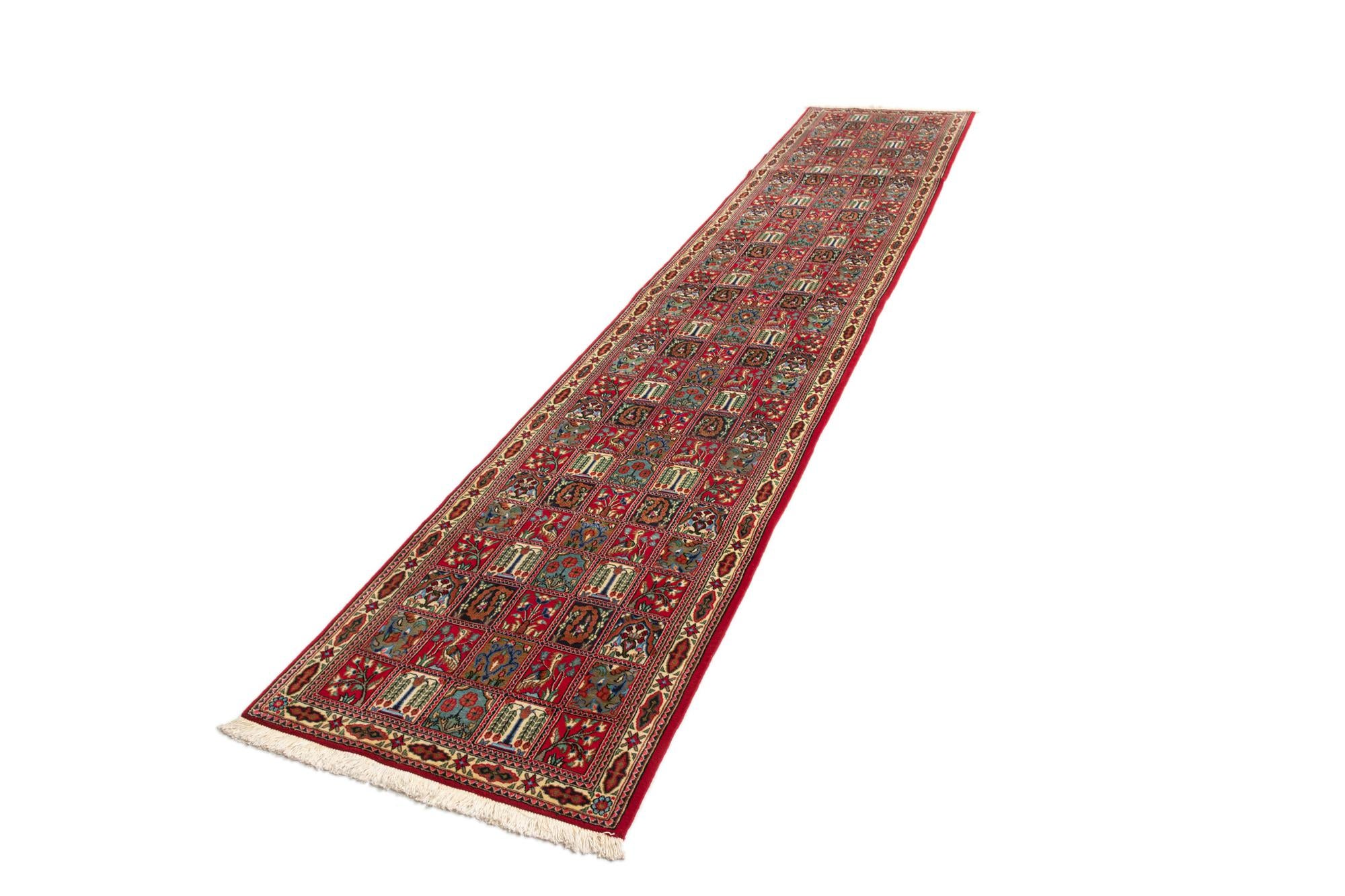 2' 7 x 13' 3 Hand Knotted Qom Persian Runner Rug