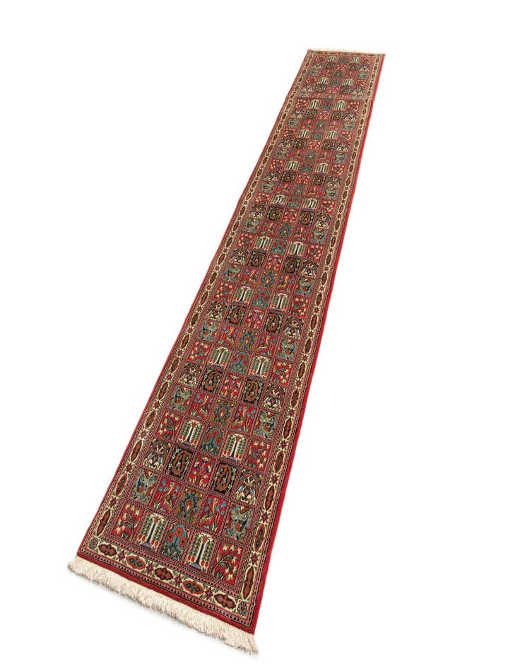 Detail image of 2' 7 x 13' 3  Hand Knotted Qom Persian Runner Rug