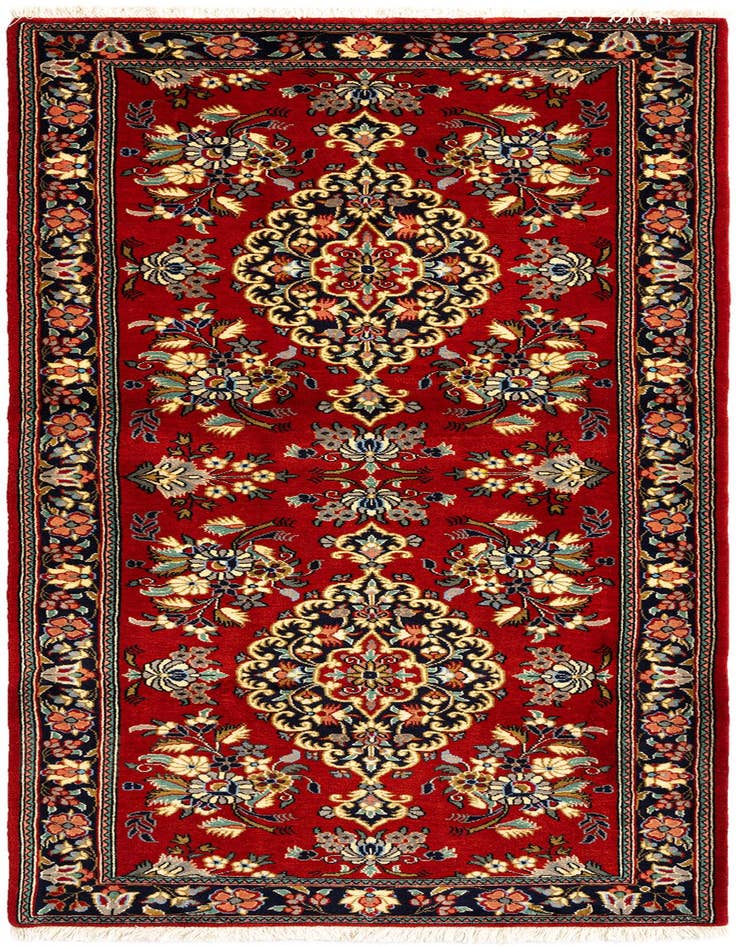 Detail image of 2' 8 x 6' 8 Hand Knotted Qom Persian Runner Rug