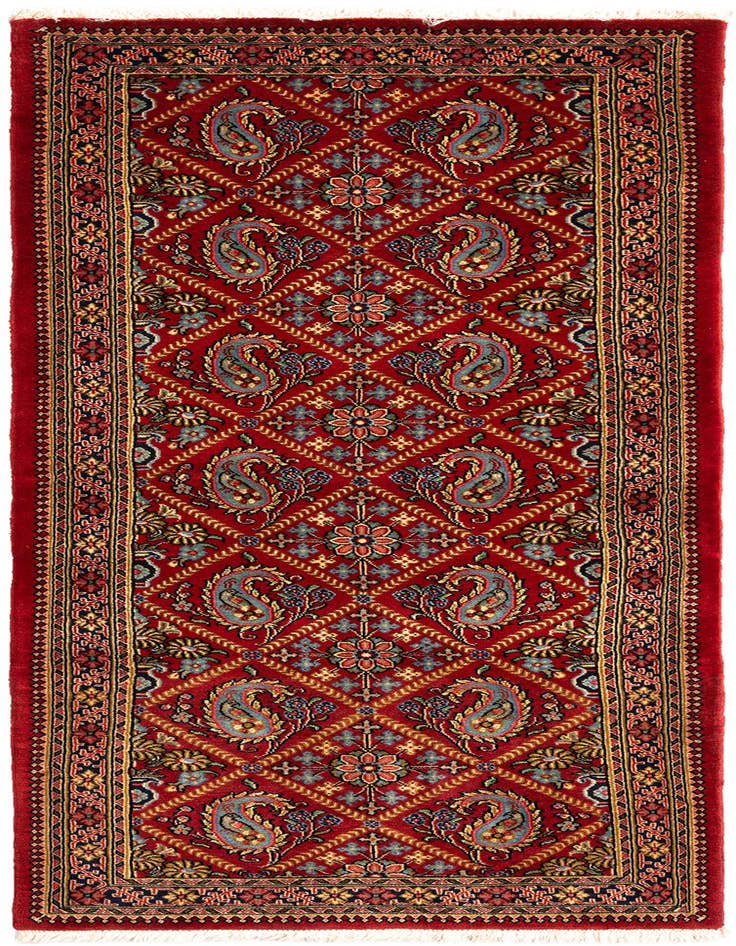 Detail image of 2' 4 x 6' 5 Hand Knotted Qom Persian Runner Rug