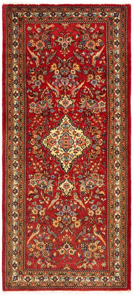 Detail image of 2' 8 x 6' 2 Hand Knotted Qom Persian Runner Rug