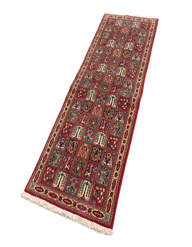 Detail image of 2' 7 x 6' 7  Hand Knotted Qom Persian Runner Rug