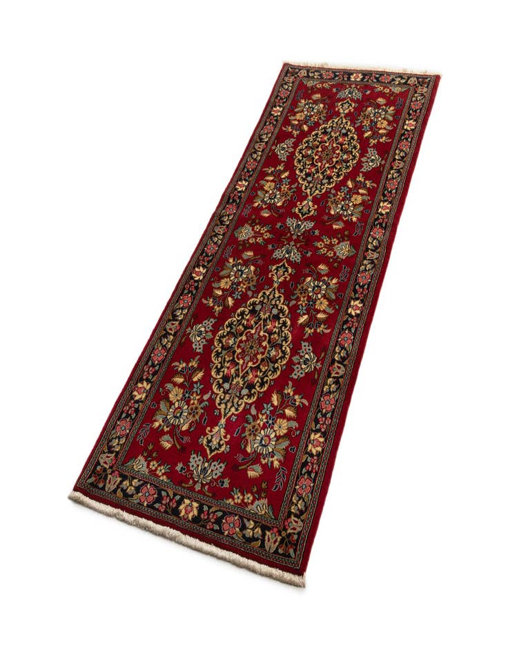 Detail image of 2' 8 x 6' 11  Hand Knotted Qom Persian Runner Rug