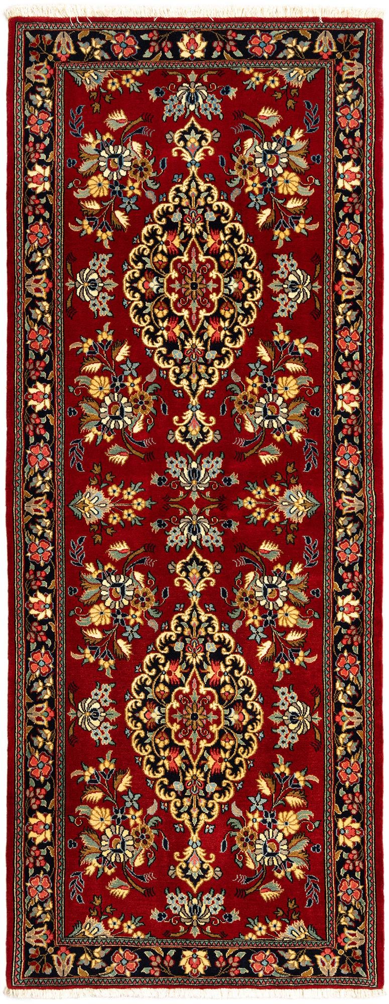 2' 8 x 6' 11 Hand Knotted Qom Persian Runner Rug