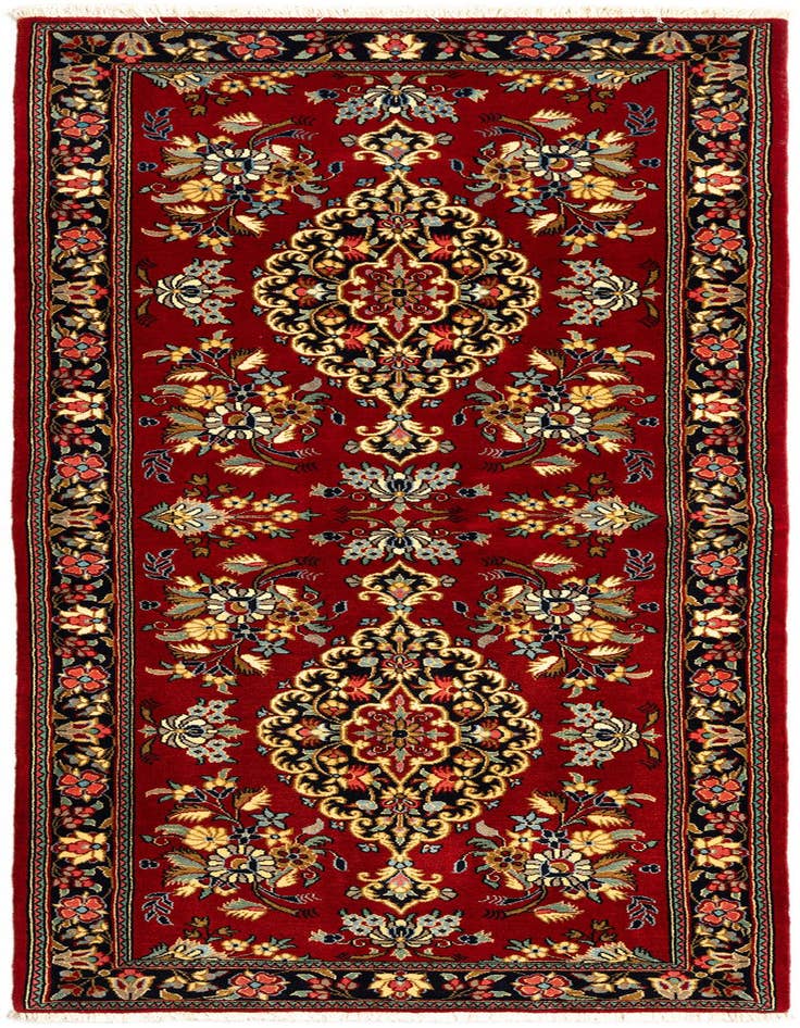 Detail image of 2' 8 x 6' 11 Hand Knotted Qom Persian Runner Rug