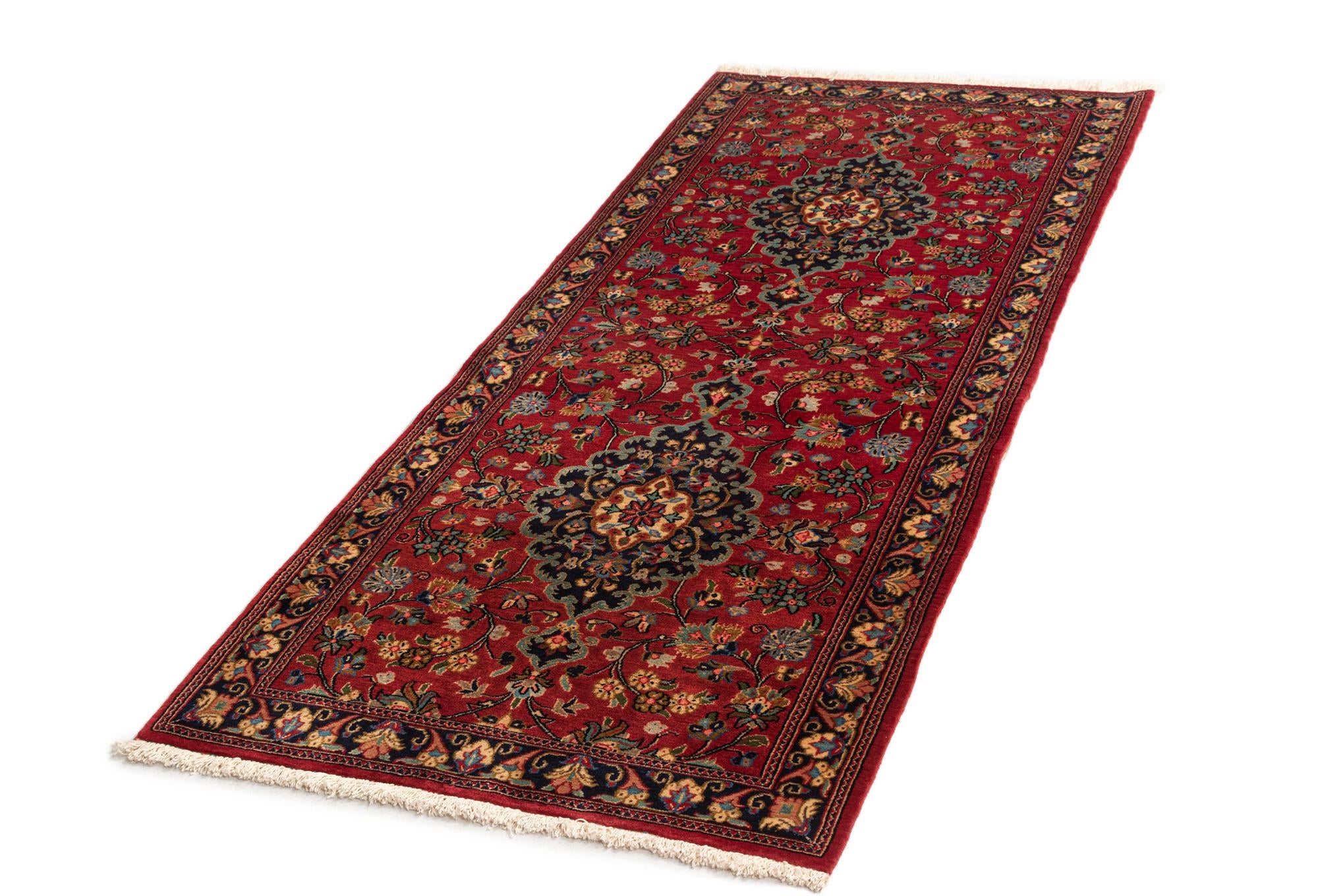 2' 8 x 6' 6 Hand Knotted Qom Persian Runner Rug