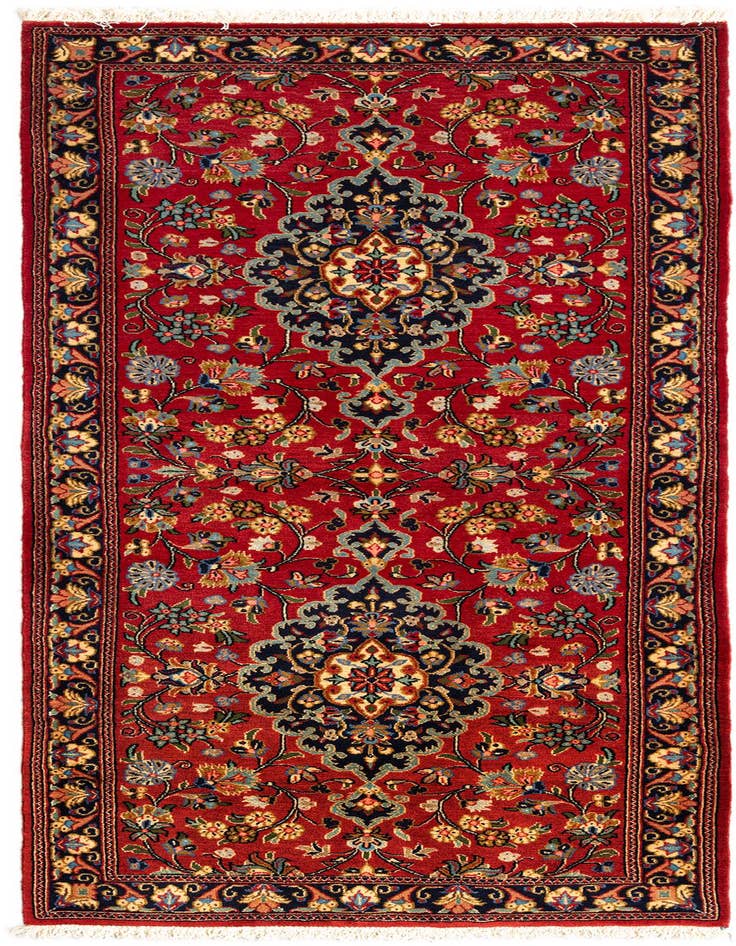 Detail image of 2' 8 x 6' 6 Hand Knotted Qom Persian Runner Rug