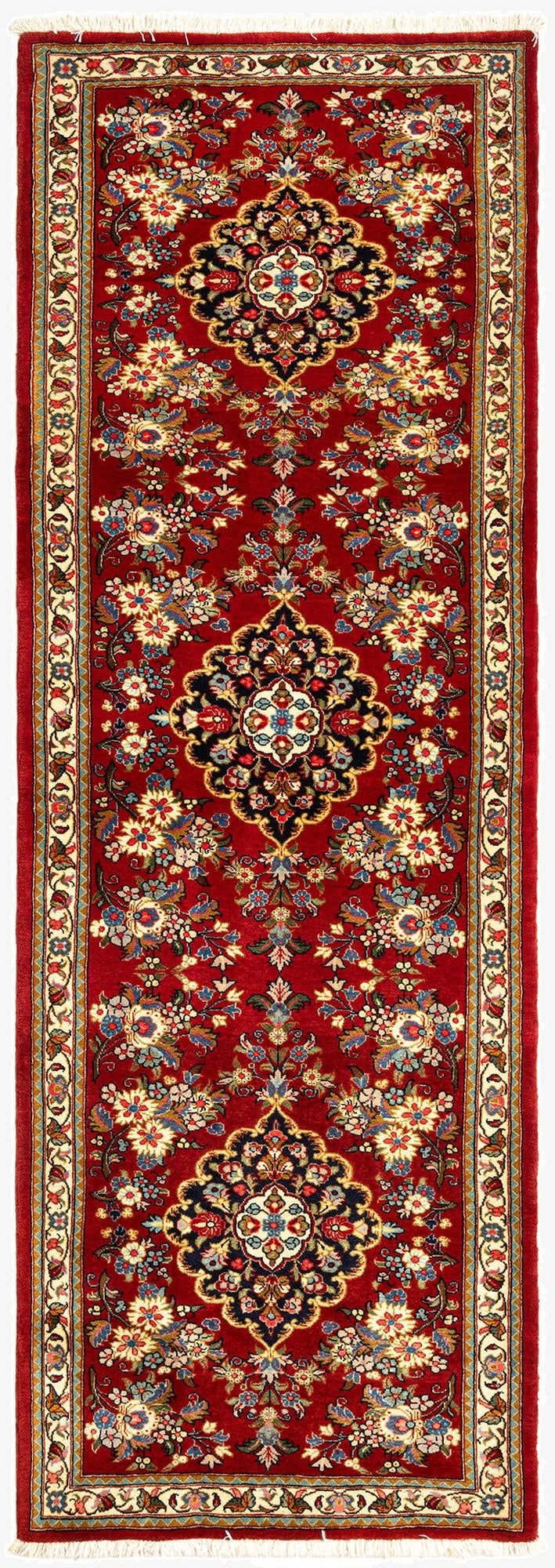 2' 6 x 7' 5  Hand Knotted Qom Persian Runner Rug