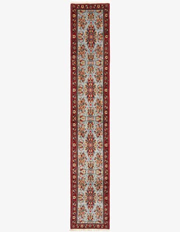 2' 6 x 13' 8 Hand Knotted Qom Persian Runner Rug