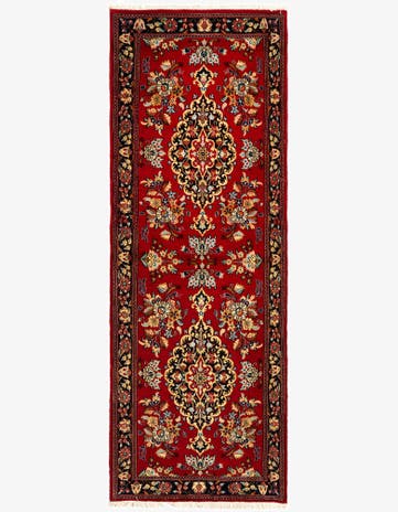 2' 7 x 7' 3 Hand Knotted Qom Persian Runner Rug