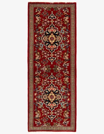 2' 5 x 6' 8 Hand Knotted Qom Persian Runner Rug