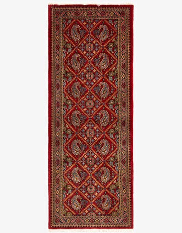 2' 4 x 6' 5 Hand Knotted Qom Persian Runner Rug