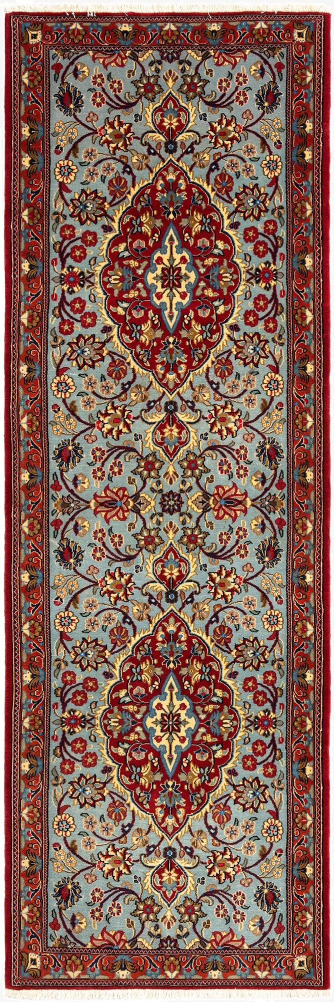 2' 7 x 7' 10  Hand Knotted Qom Persian Runner Rug
