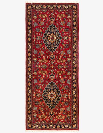 2' 8 x 6' 6 Hand Knotted Qom Persian Runner Rug