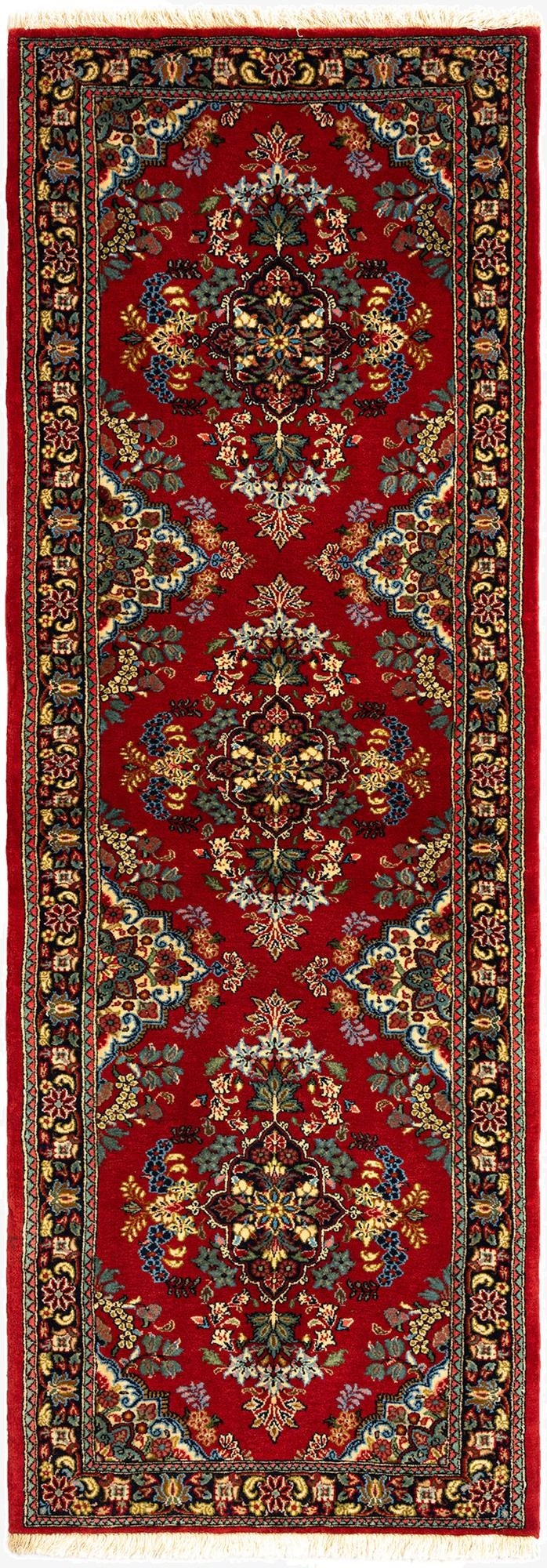 2' 5 x 6' 11  Hand Knotted Qom Persian Runner Rug