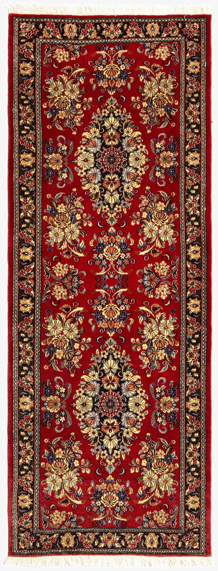 2' 6 x 6' 8  Hand Knotted Qom Persian Runner Rug