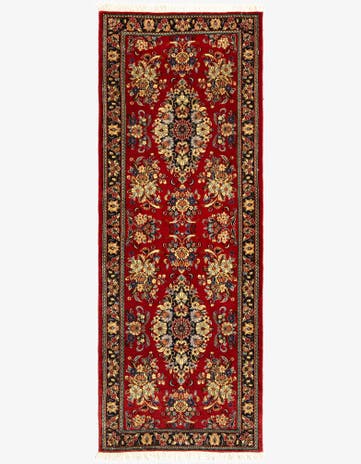 2' 6 x 6' 8 Hand Knotted Qom Persian Runner Rug