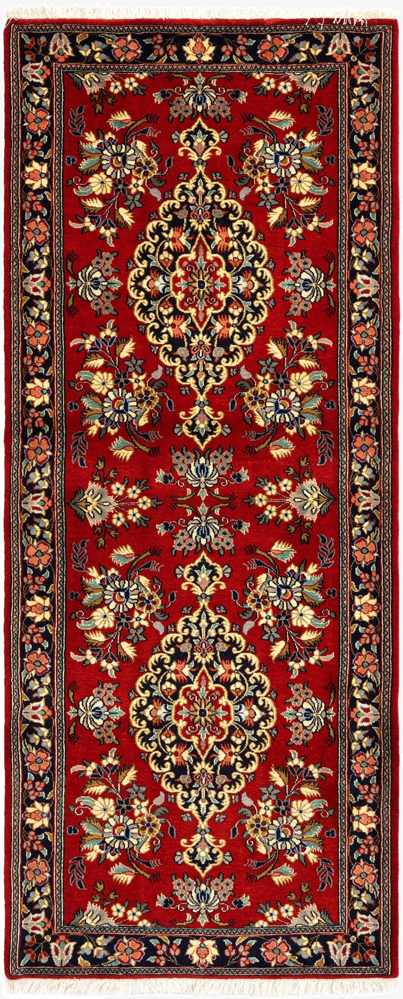 2' 8 x 6' 8  Hand Knotted Qom Persian Runner Rug