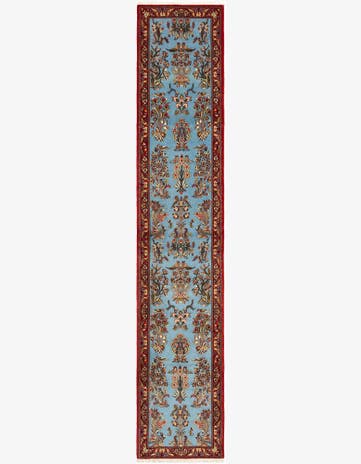 2' 7 x 13' 6 Hand Knotted Qom Persian Runner Rug