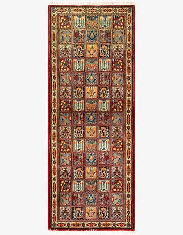 2' 6 x 6' 8 Hand Knotted Qom Persian Runner Rug