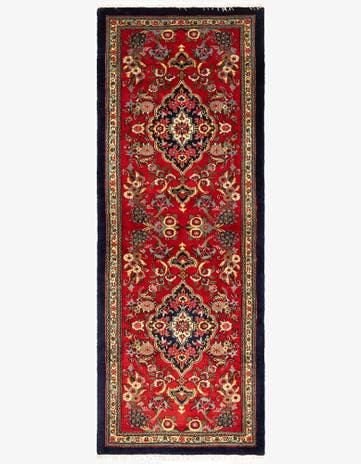 2' 7 x 6' 11 Hand Knotted Qom Persian Runner Rug
