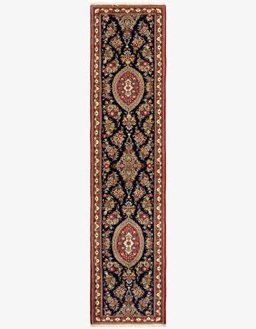 2' 11 x 13' 6 Hand Knotted Qom Persian Runner Rug