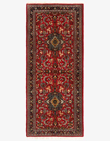 2' 8 x 6' 4 Hand Knotted Qom Persian Runner Rug